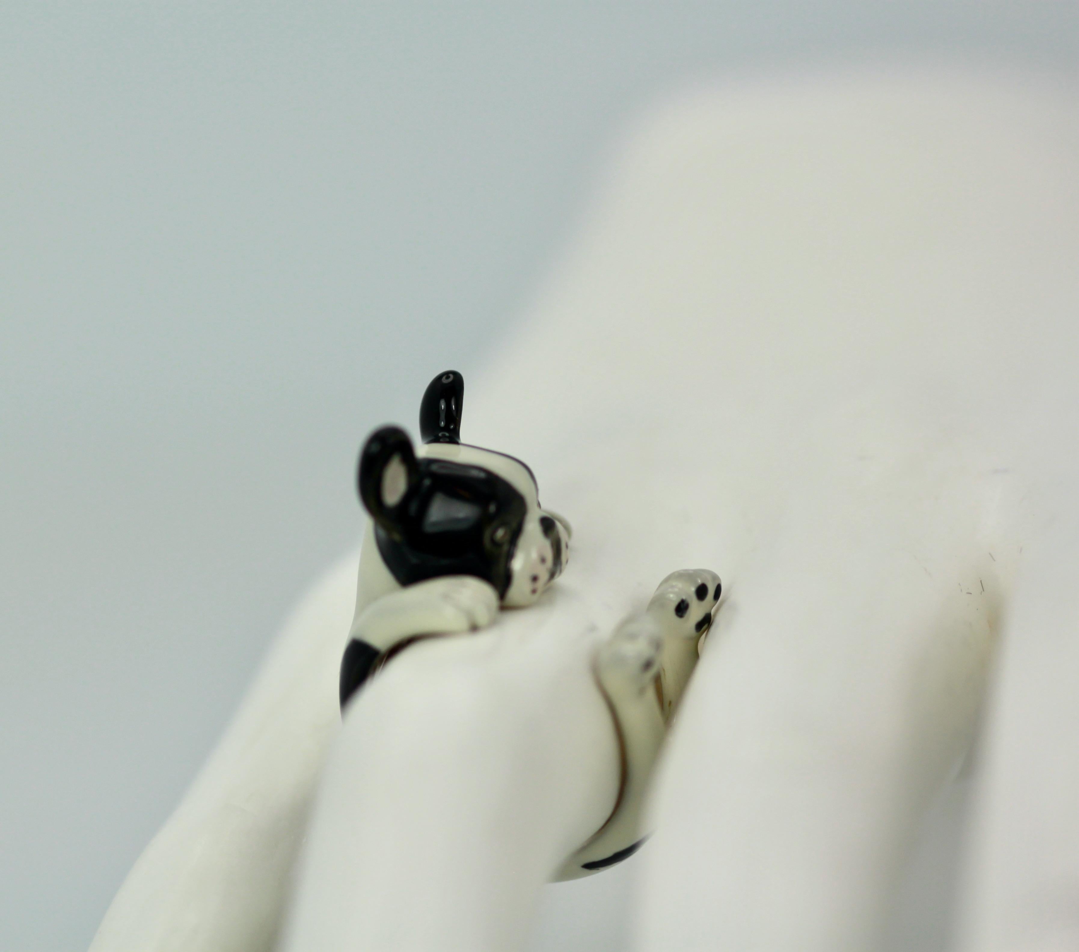 Esmalte Plata Perro Boston Terrier Moderno en venta