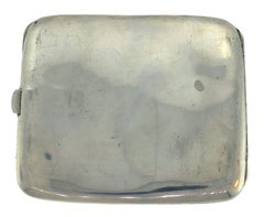 Enamel Silver Cigarette Case Hand Painted Equestrian Motif