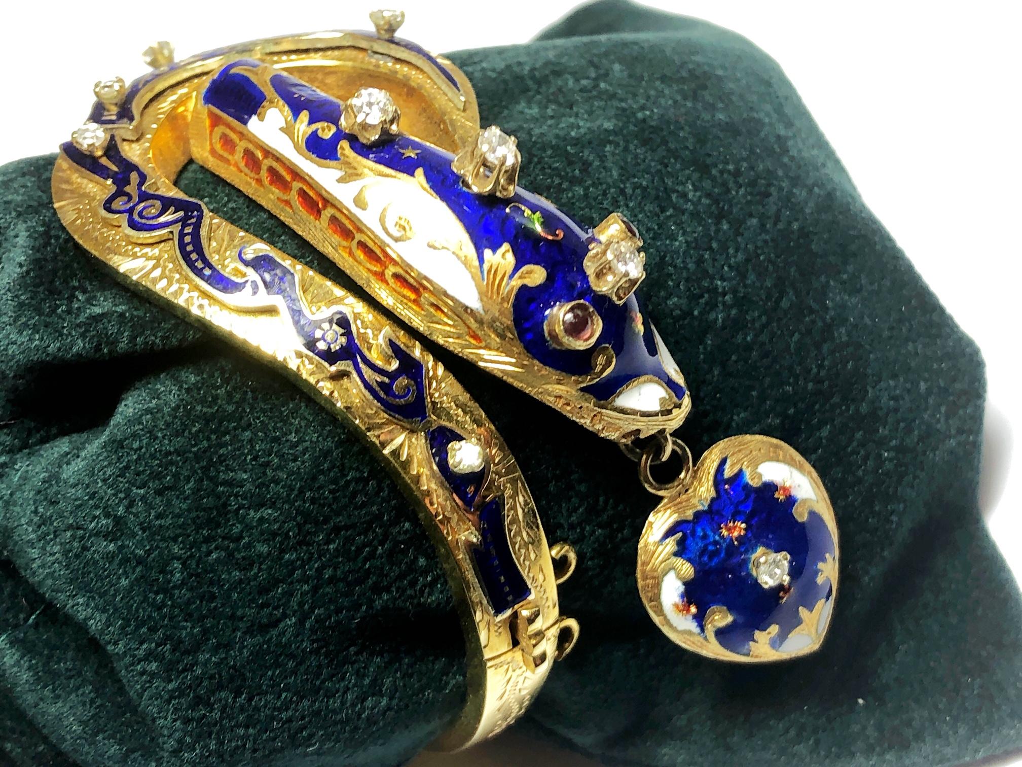 Victorian Enamel Snake Bracelet