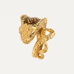 Retro Enamel Snake Gold Ring