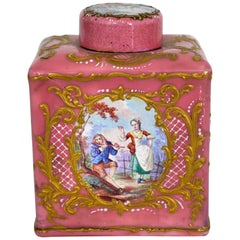 Enamel Tea Caddy Vienna 18th Century with Landscape