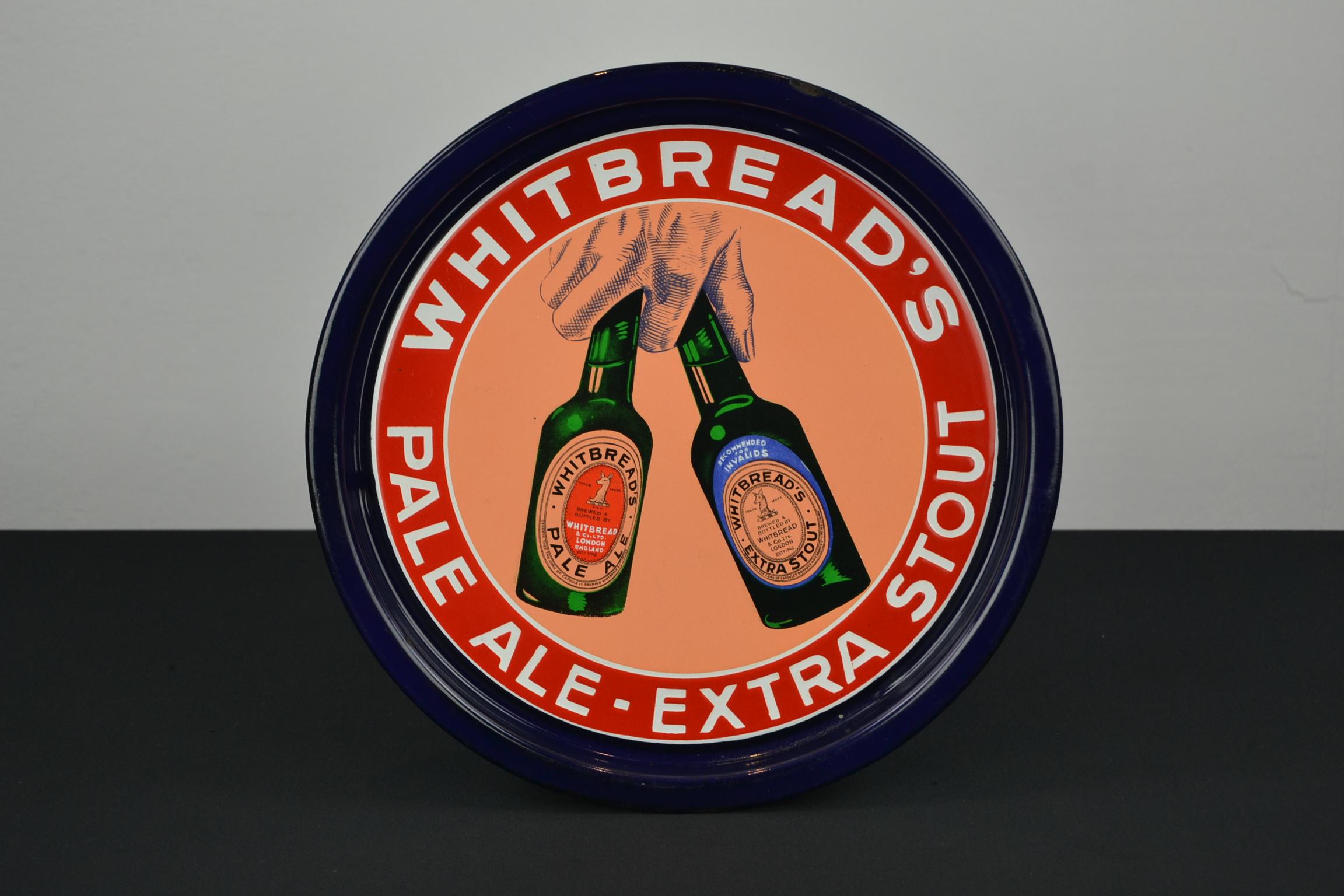 Enamel Tray Sign for Whitbread's Beer, Mid-20th Century 9