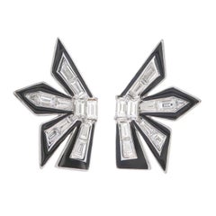 Enamel with customized diamond earrings