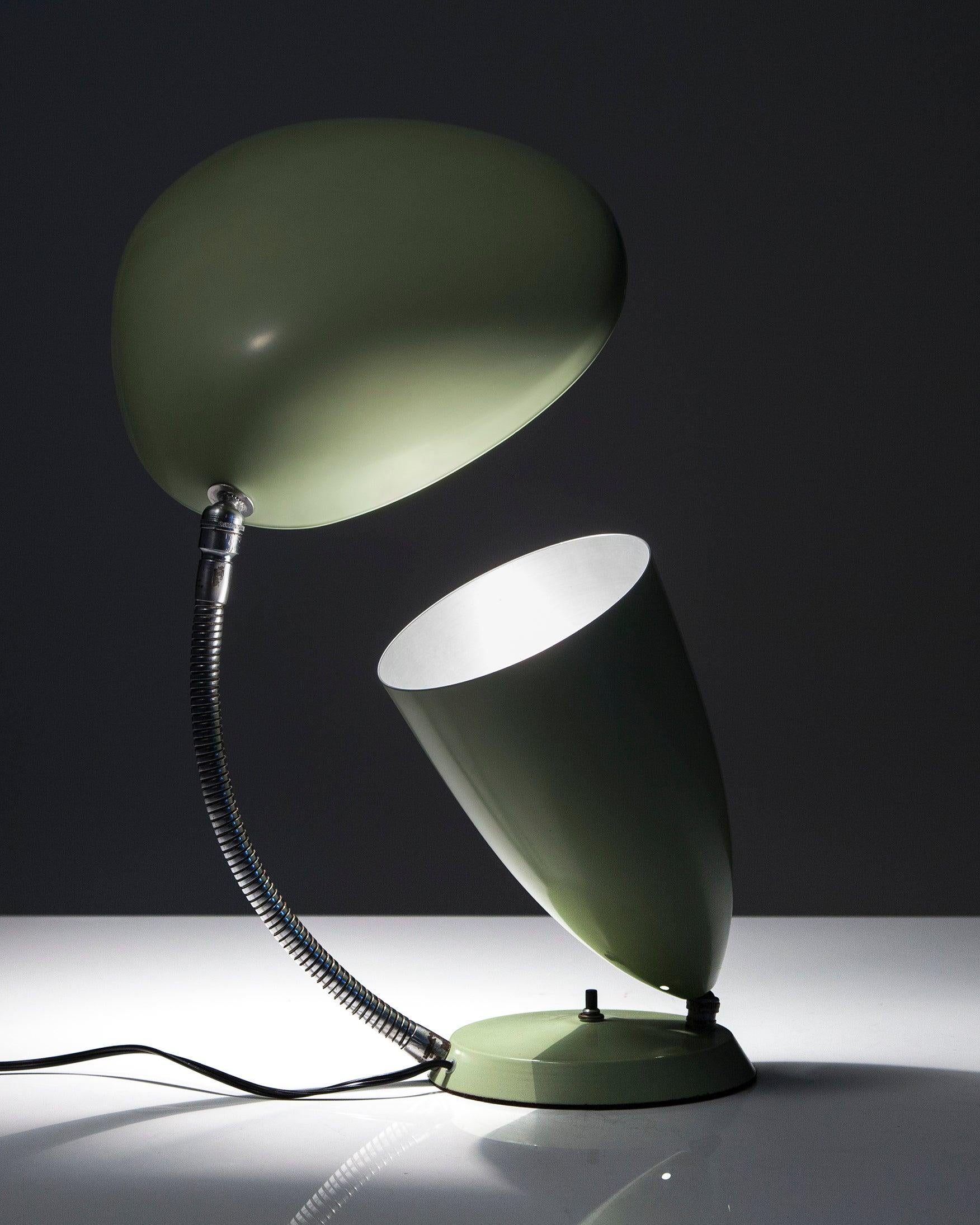 Enameled Aluminum Table Lamp by Greta Magnusson Grossman In Good Condition For Sale In New York, NY