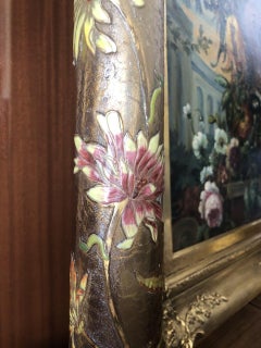 Enameled and Gilt Glass Galle Cameo Glass Vase Cameo Signature Gallé