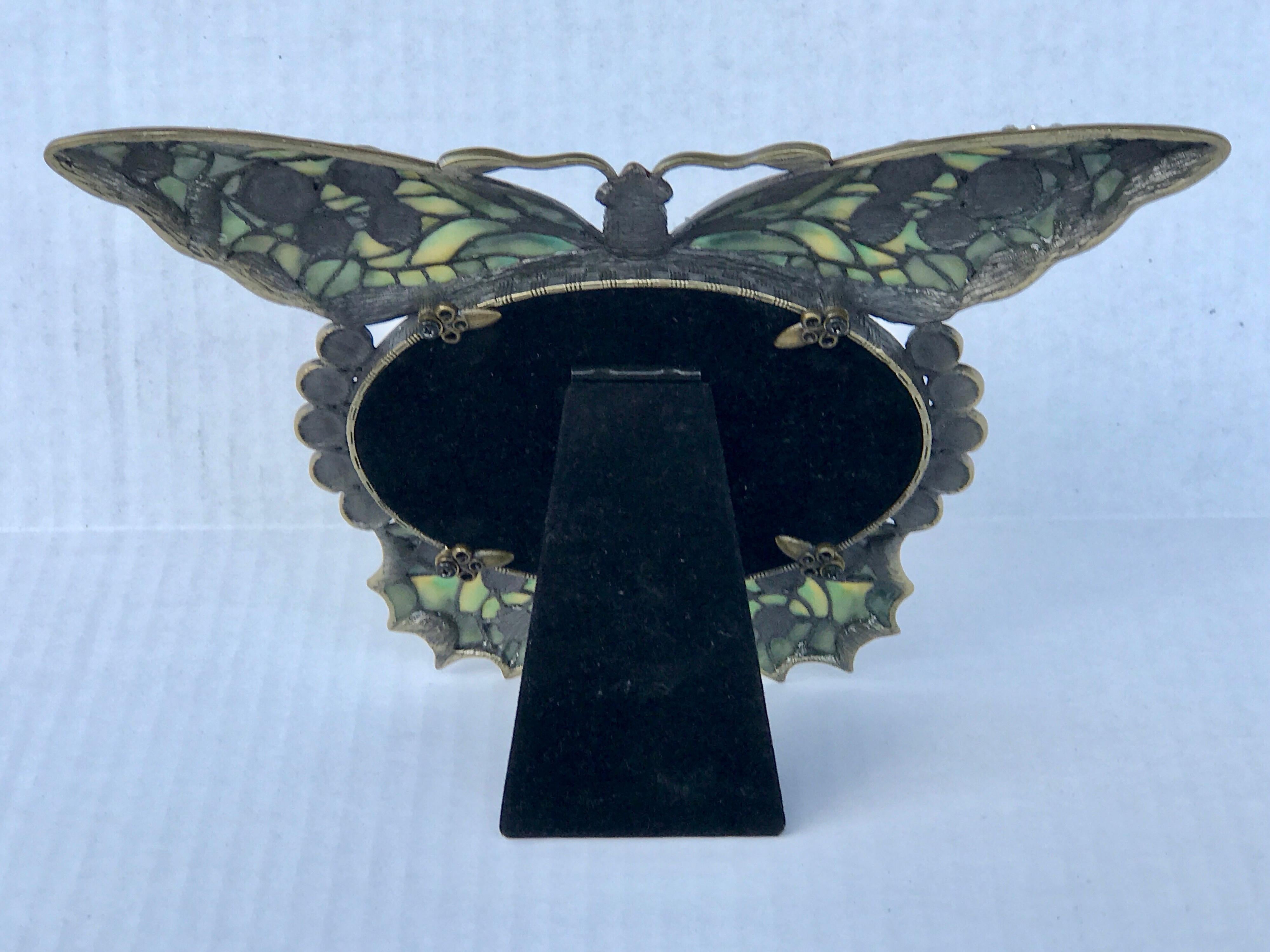 Enameled and Jeweled Butterfly Frame, in the Manner of Jay Strongwater 2