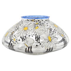 Enameled Art Glass Vase by Adrien Mazoyer, 1920s Art Deco Design