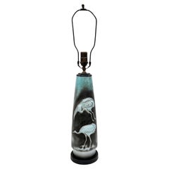 Vintage Enameled Birds Lamp