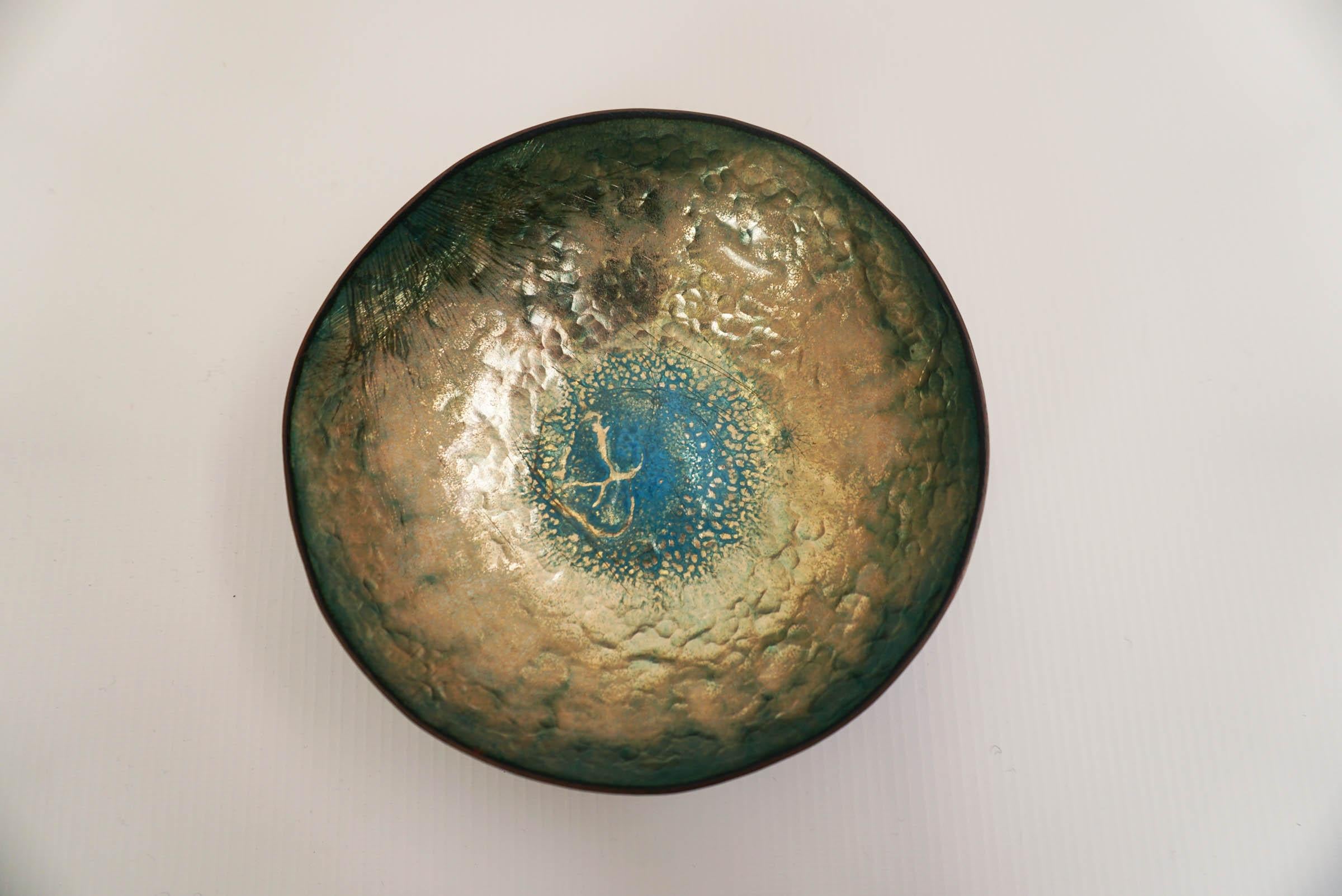 Mid-Century Modern Enameled Bowl by Paolo De Poli, 1950, Italy For Sale