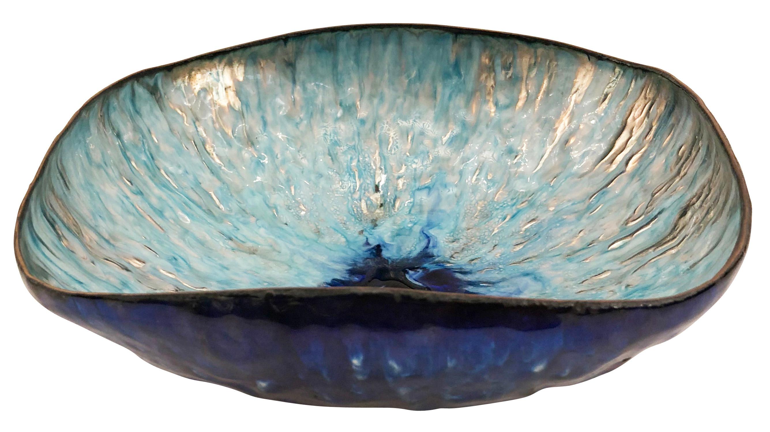 Enameled Bowl by Paolo DePoli, Italy, 1960s In Good Condition In New York, NY