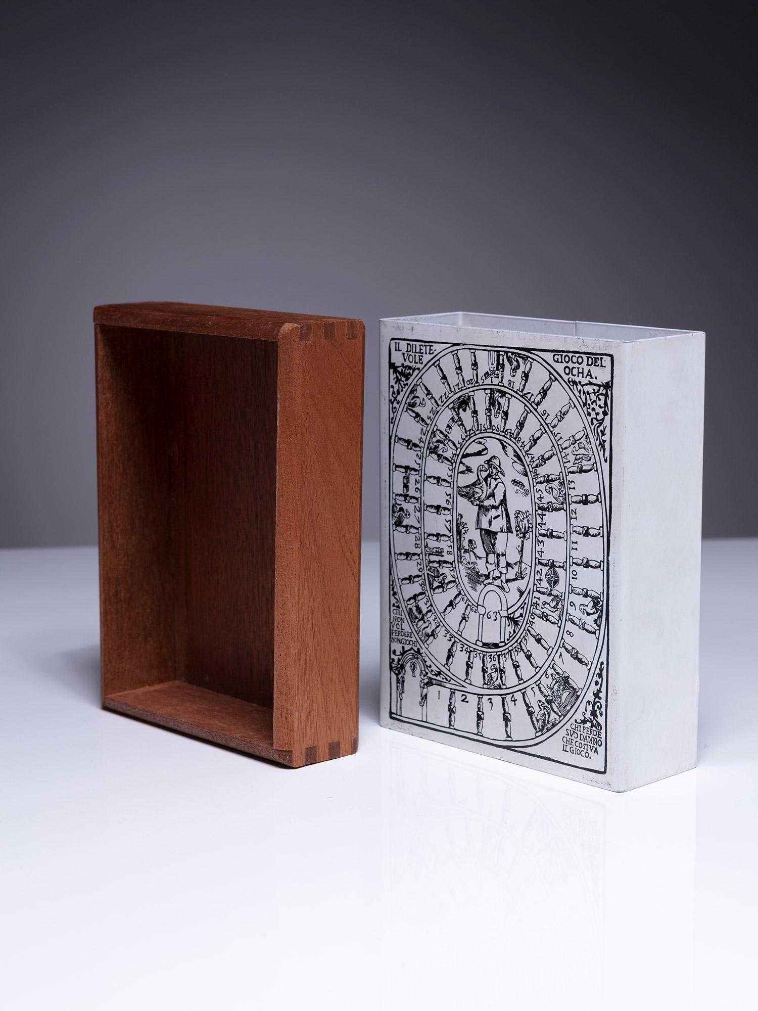 Enameled Desk Box by Piero Fornasetti, Italy, 1950s In Good Condition For Sale In Milan, IT