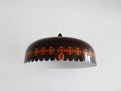 Enameled Brown Pendant by Kaj Franck for Fog & Mørup, 1970s