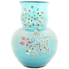 Enameled Cameo Glass Vase by Emile Gallé, Signed