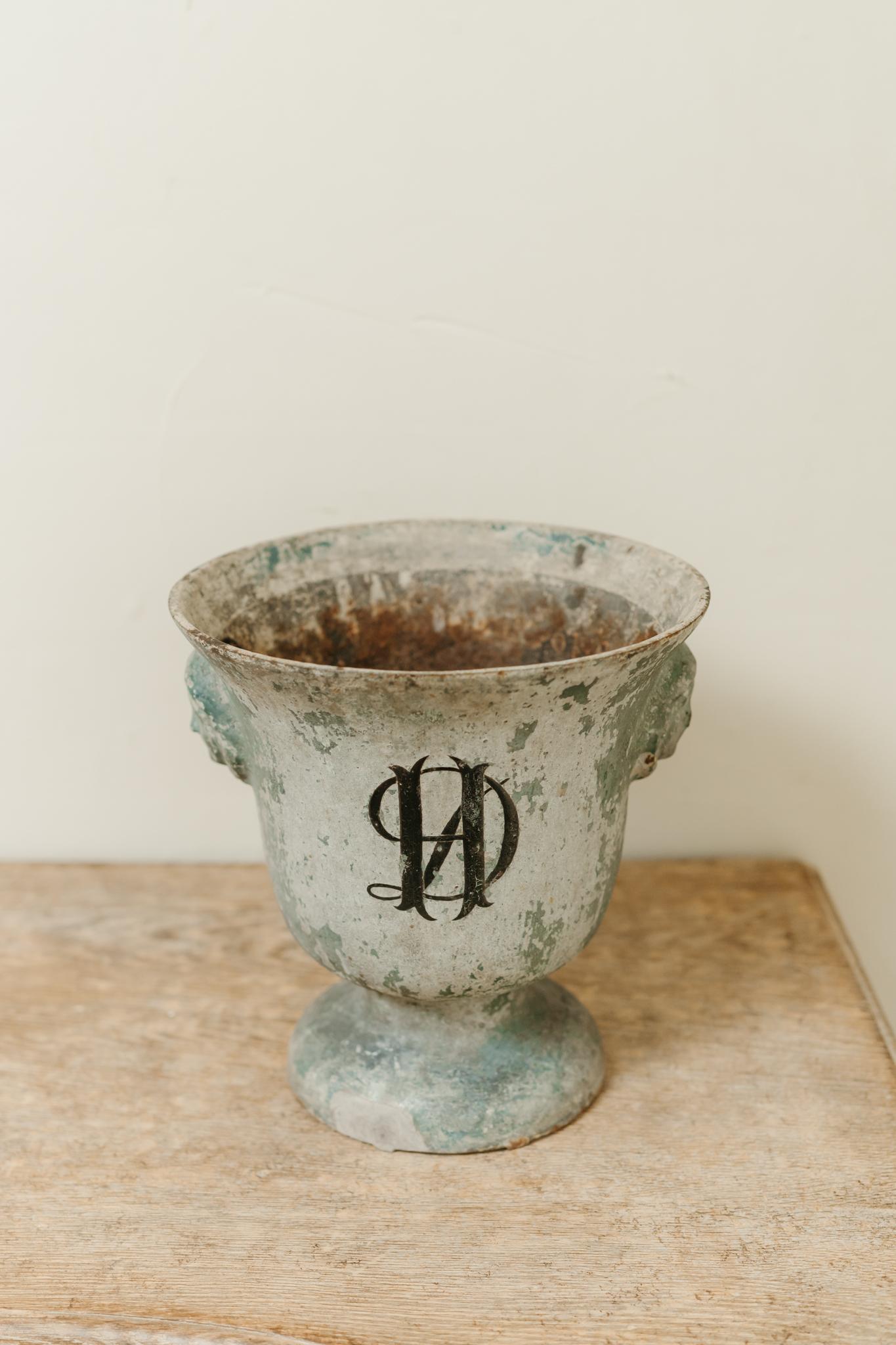 French enameled castiron vase de Rouen ...