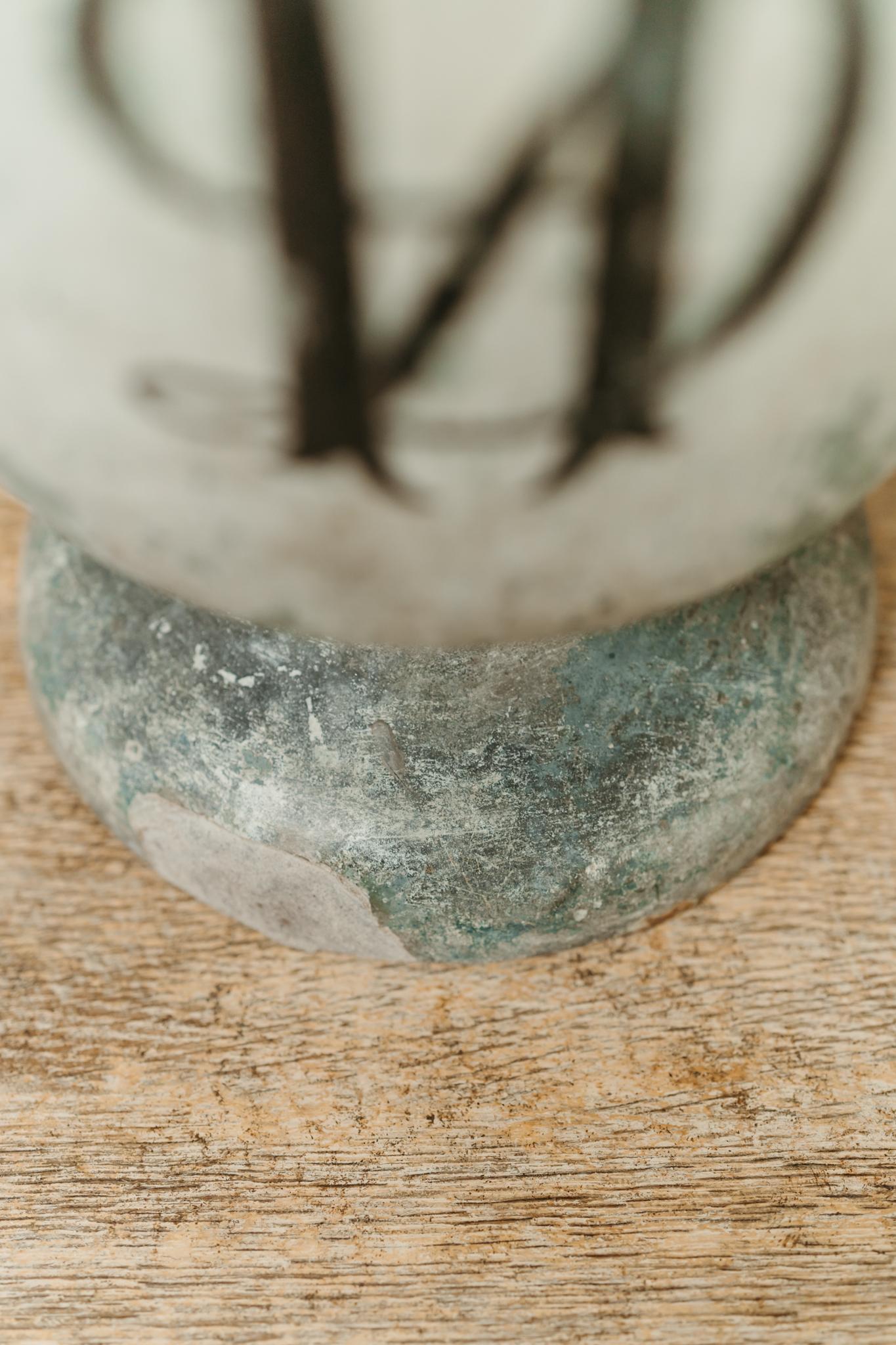 Iron enameled castiron vase de Rouen ...