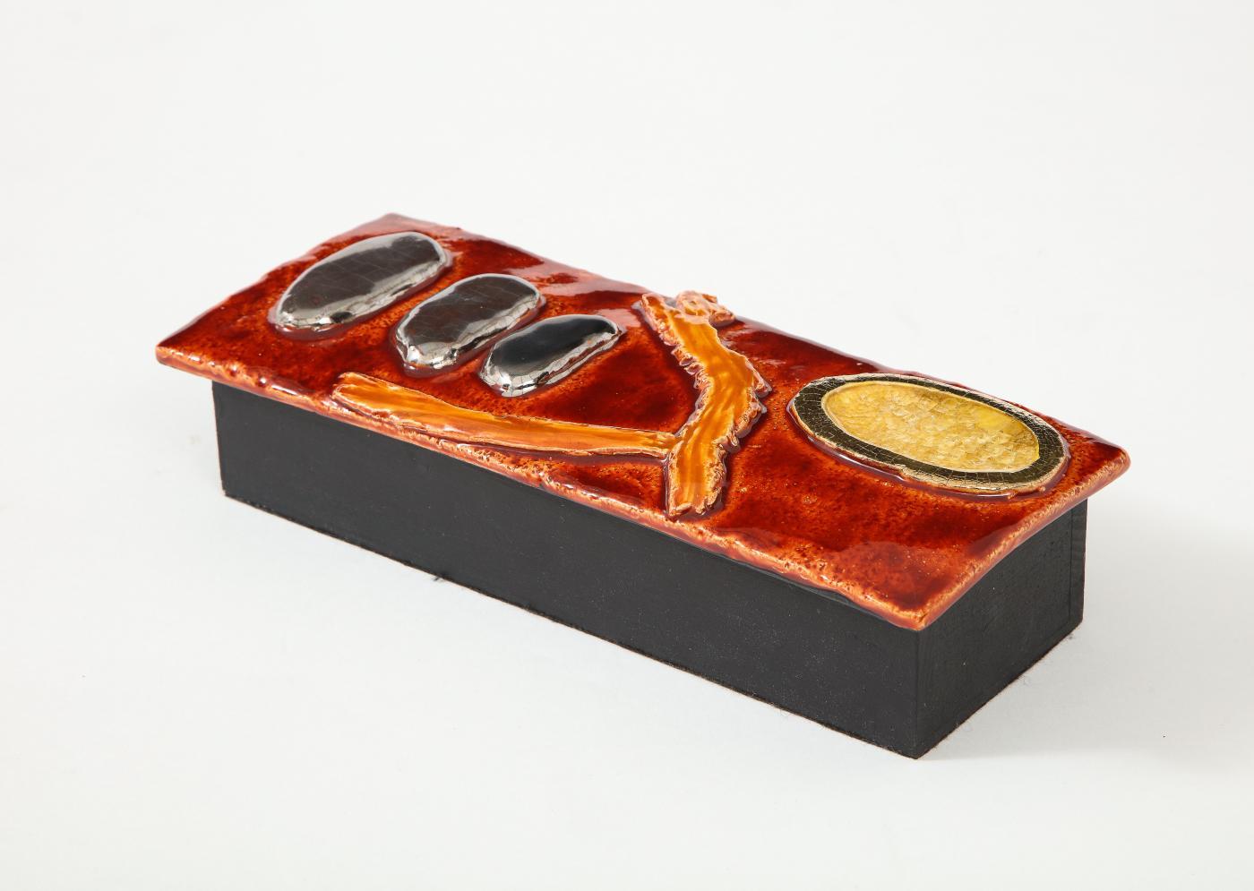 Enameled Ceramic Box by Marion De Crecy, circa 1975 2