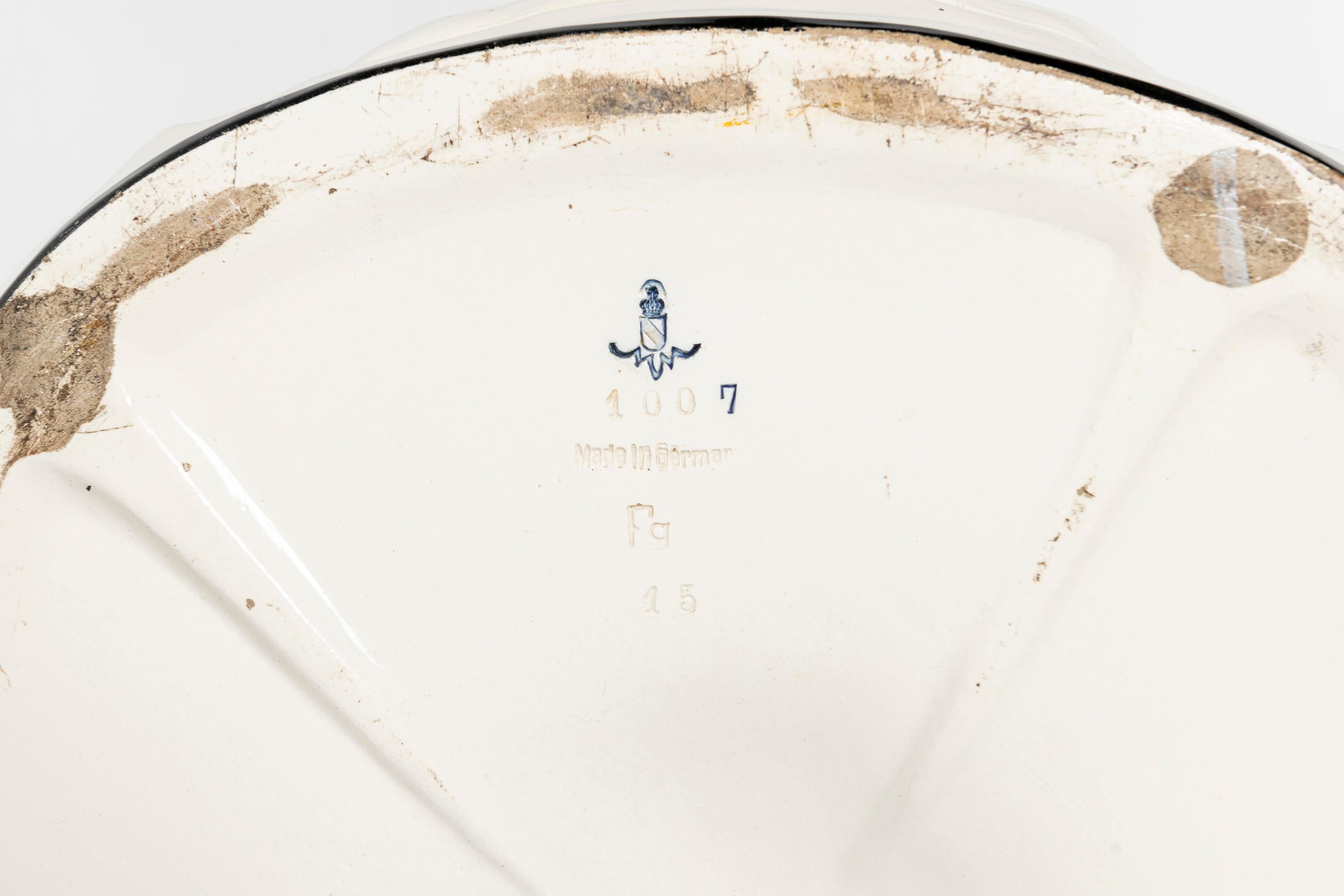 Enameled ceramic centerpiece. Germany, early 20th century. For Sale 5