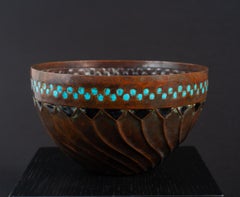 Ciotola a spirale in rame smaltato Art Nouveau di Ludwig Karl Maria Vierthaler