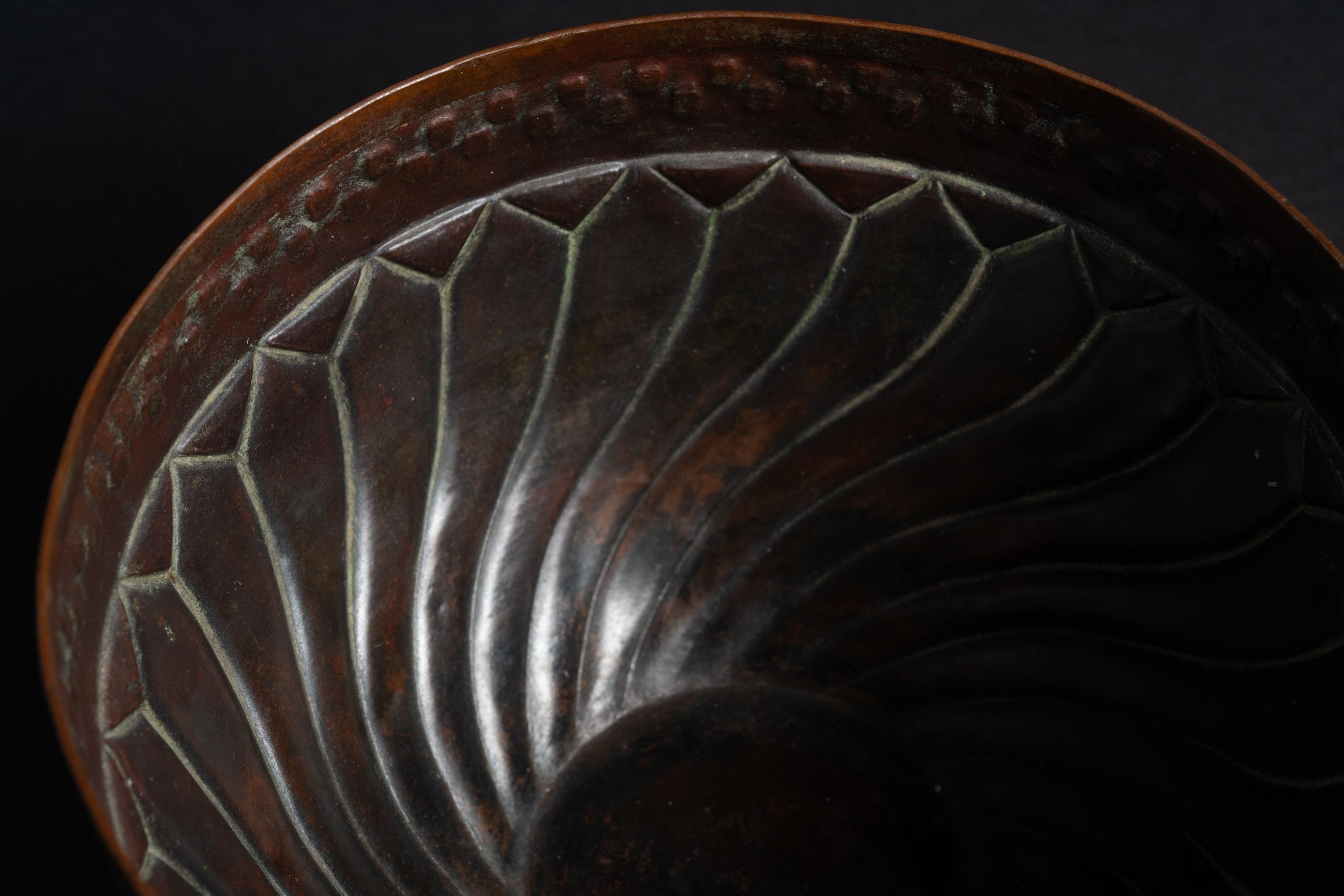 Enameled Copper Art Nouveau Spiral Bowl by Ludwig Karl Maria Vierthaler 2