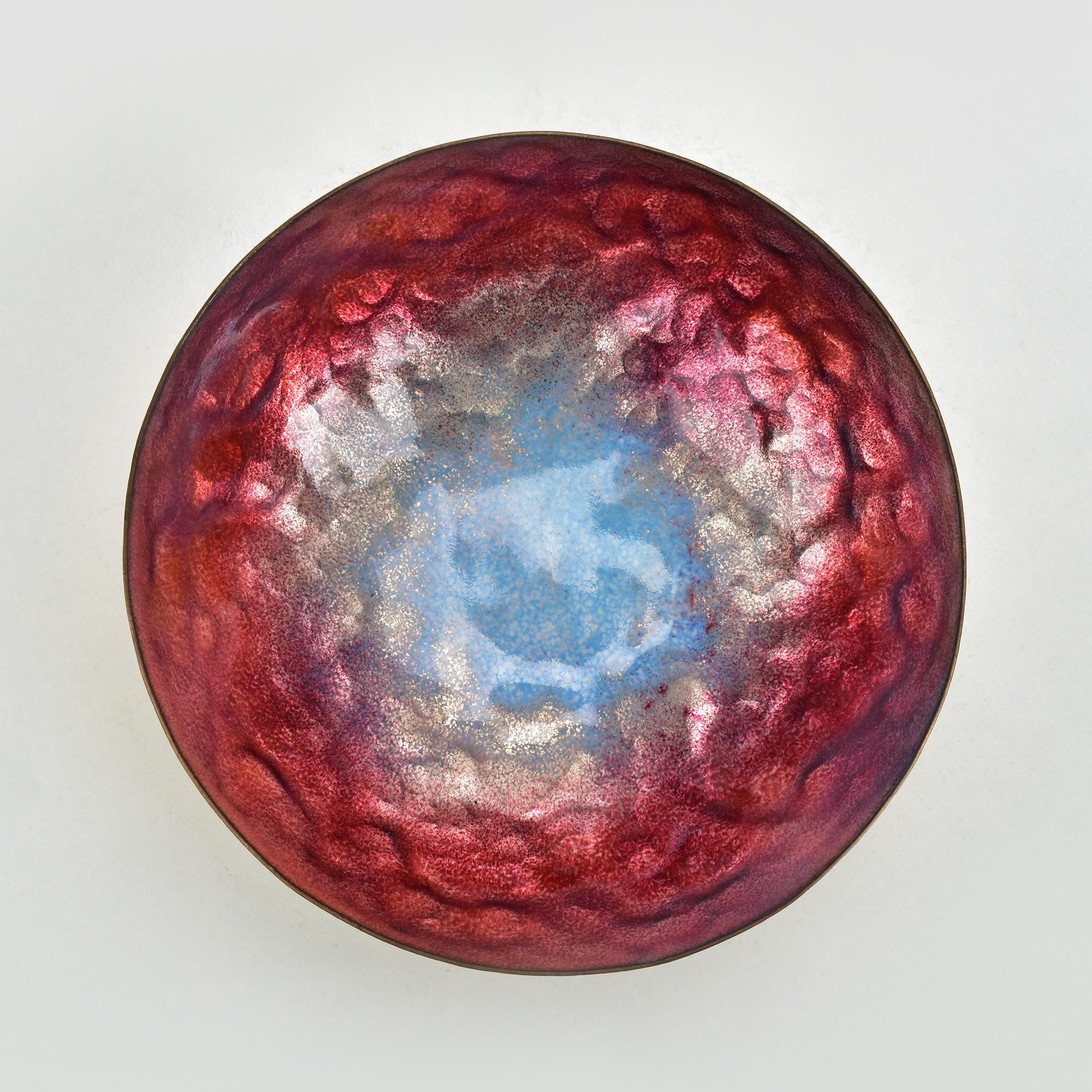 Mid-Century Modern Enameled Copper Bowl Dish Paolo De Poli Italian Mid Century Modern Gio Ponti Era For Sale