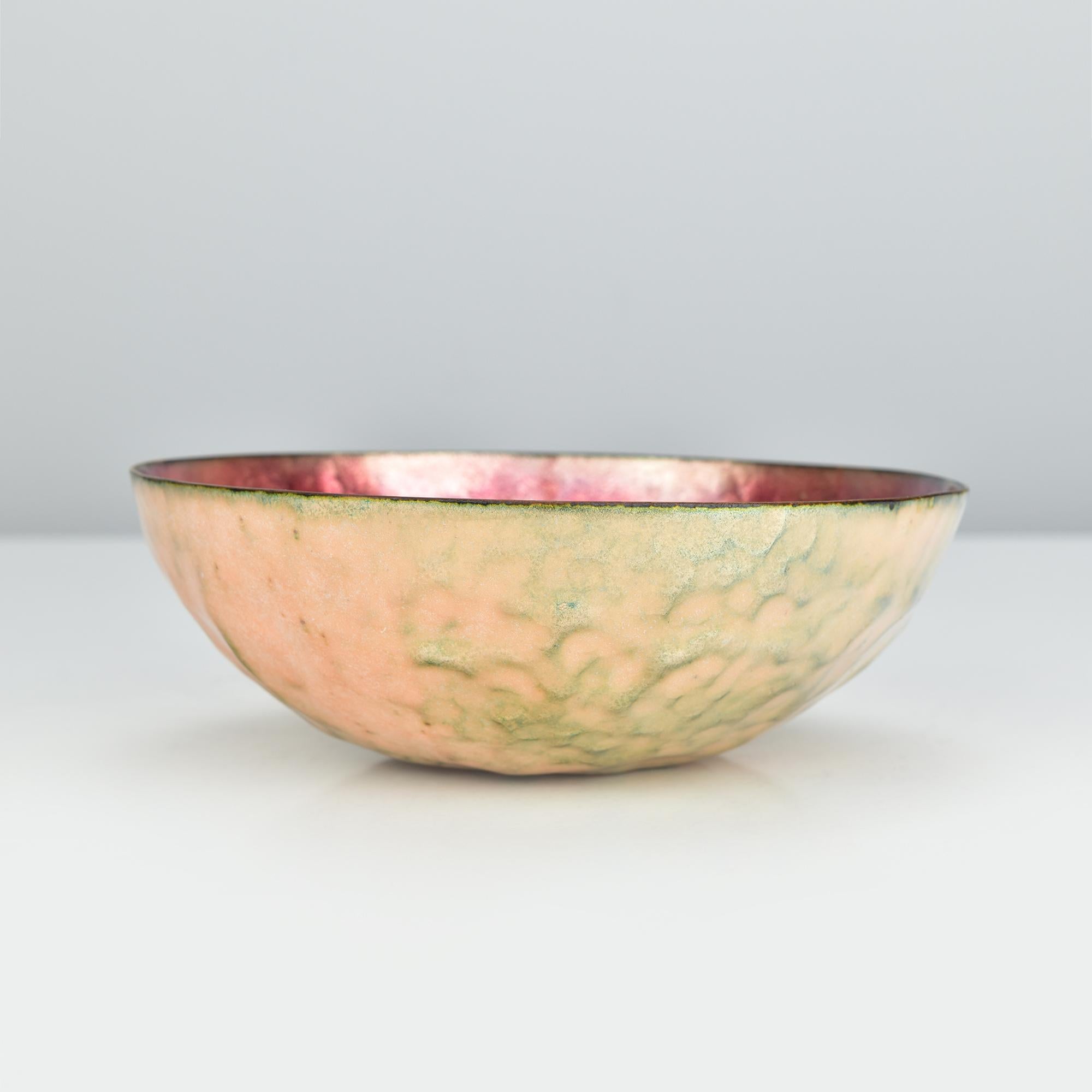Enameled Copper Bowl Dish Paolo De Poli Italian Mid Century Modern Gio Ponti Era In Excellent Condition For Sale In Bad Säckingen, DE