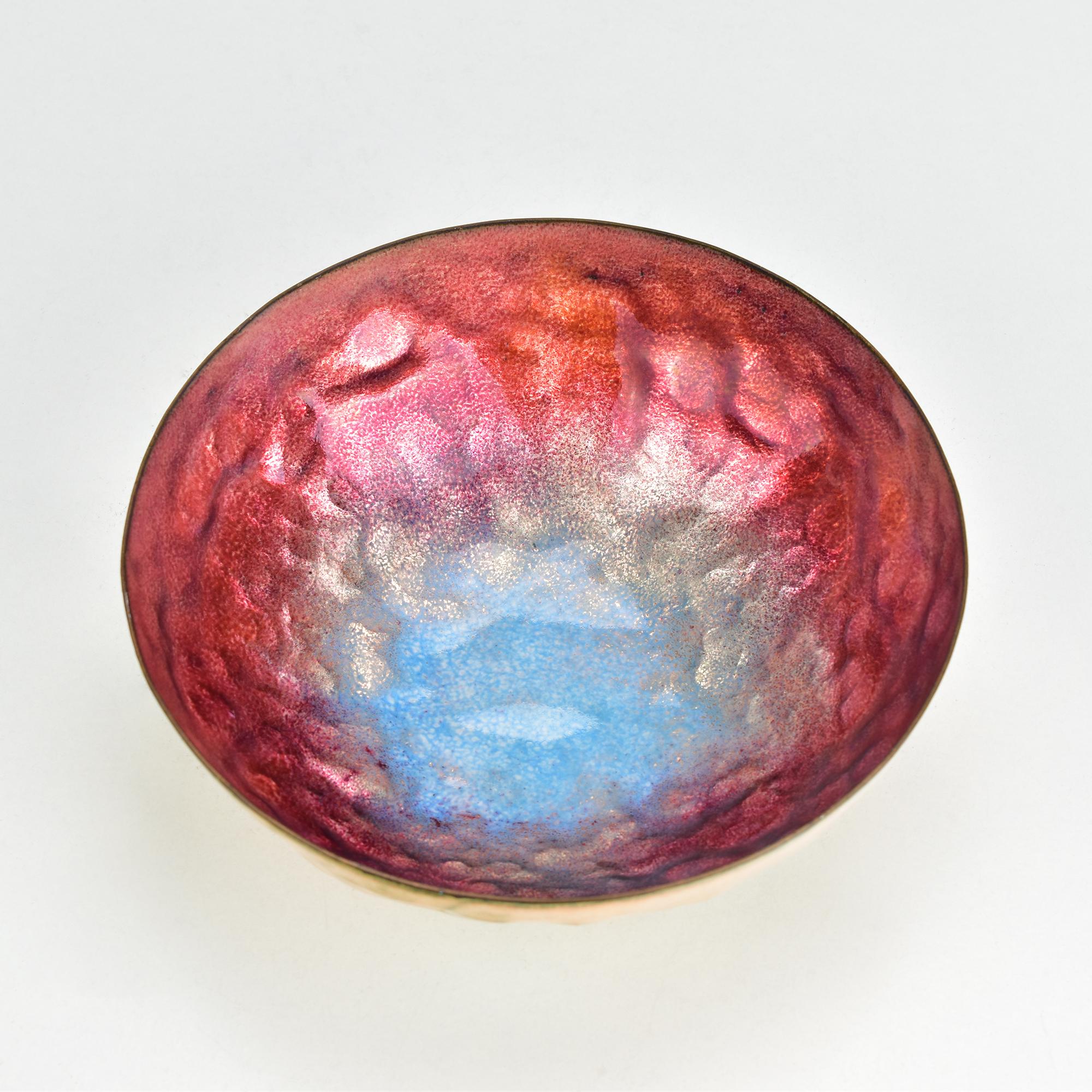 Enameled Copper Bowl Dish Paolo De Poli Italian Mid Century Modern Gio Ponti Era For Sale 2