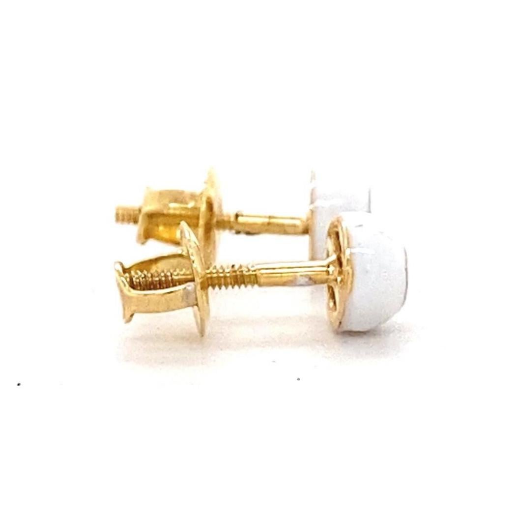 Enameled Diamond Stud Earrings in 14K Solid Gold (Certified) In New Condition For Sale In New Delhi, DL