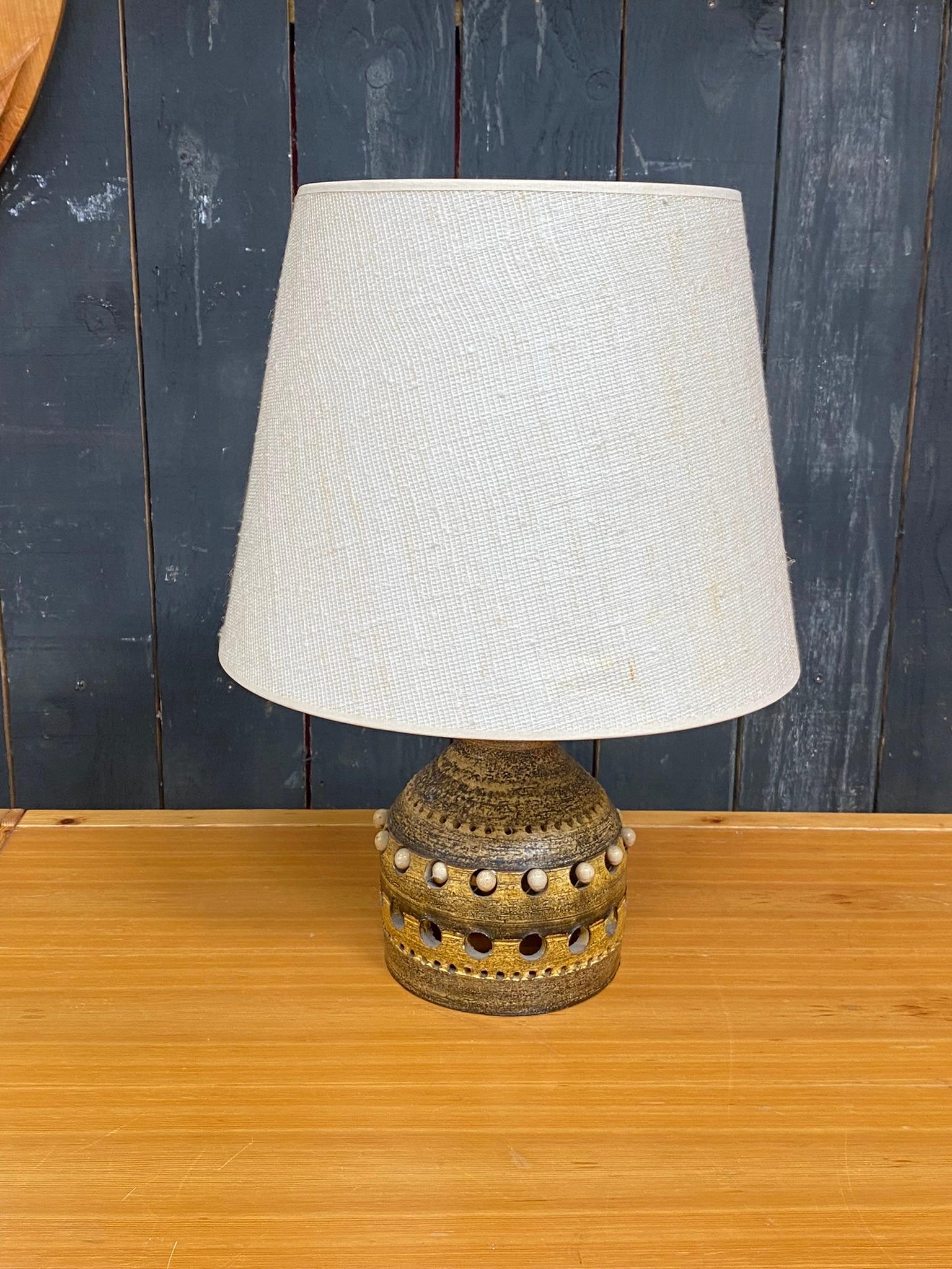 Mid-Century Modern Enameled Earthenware Lamp Attributed to Georges Pelletier For Sale