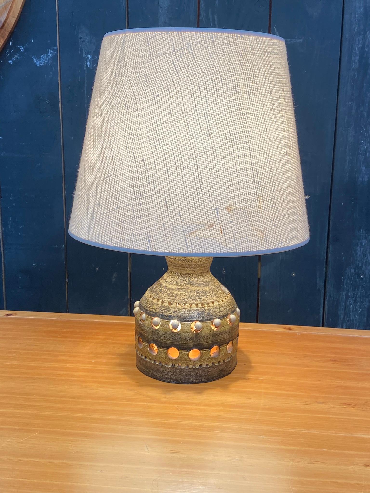 Mid-20th Century Enameled Earthenware Lamp Attributed to Georges Pelletier For Sale
