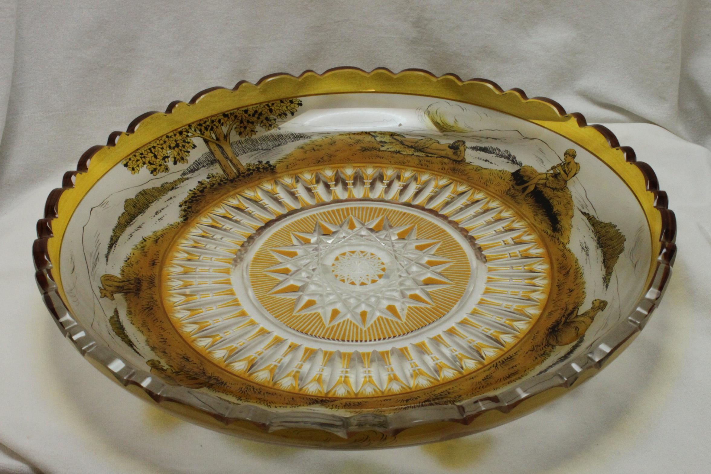 Early 20th Century Enameled Glass Bowl Probably by Adolf Beckert For Sale