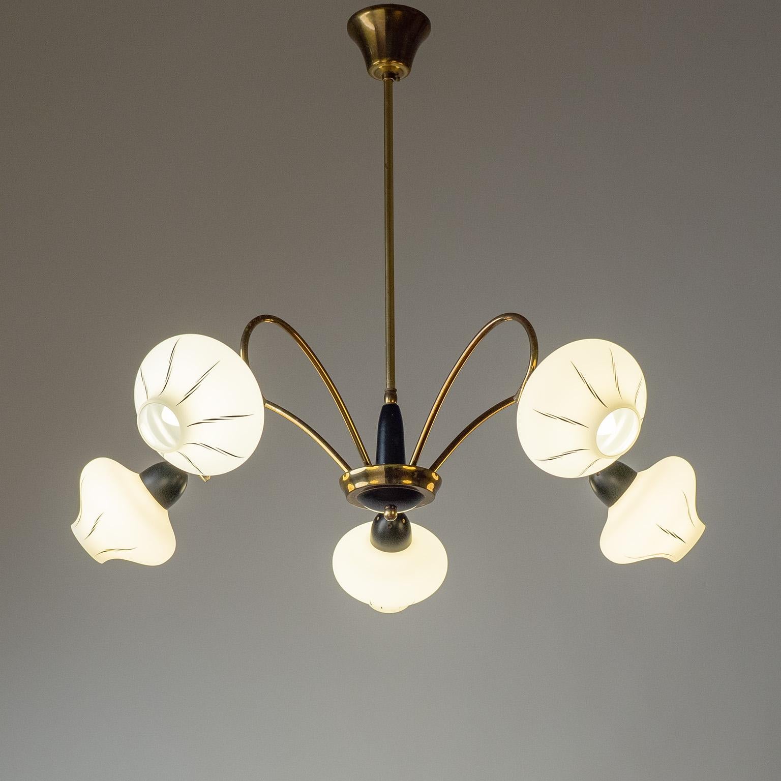 Enameled Glass Chandelier, circa 1960 In Good Condition In Vienna, AT