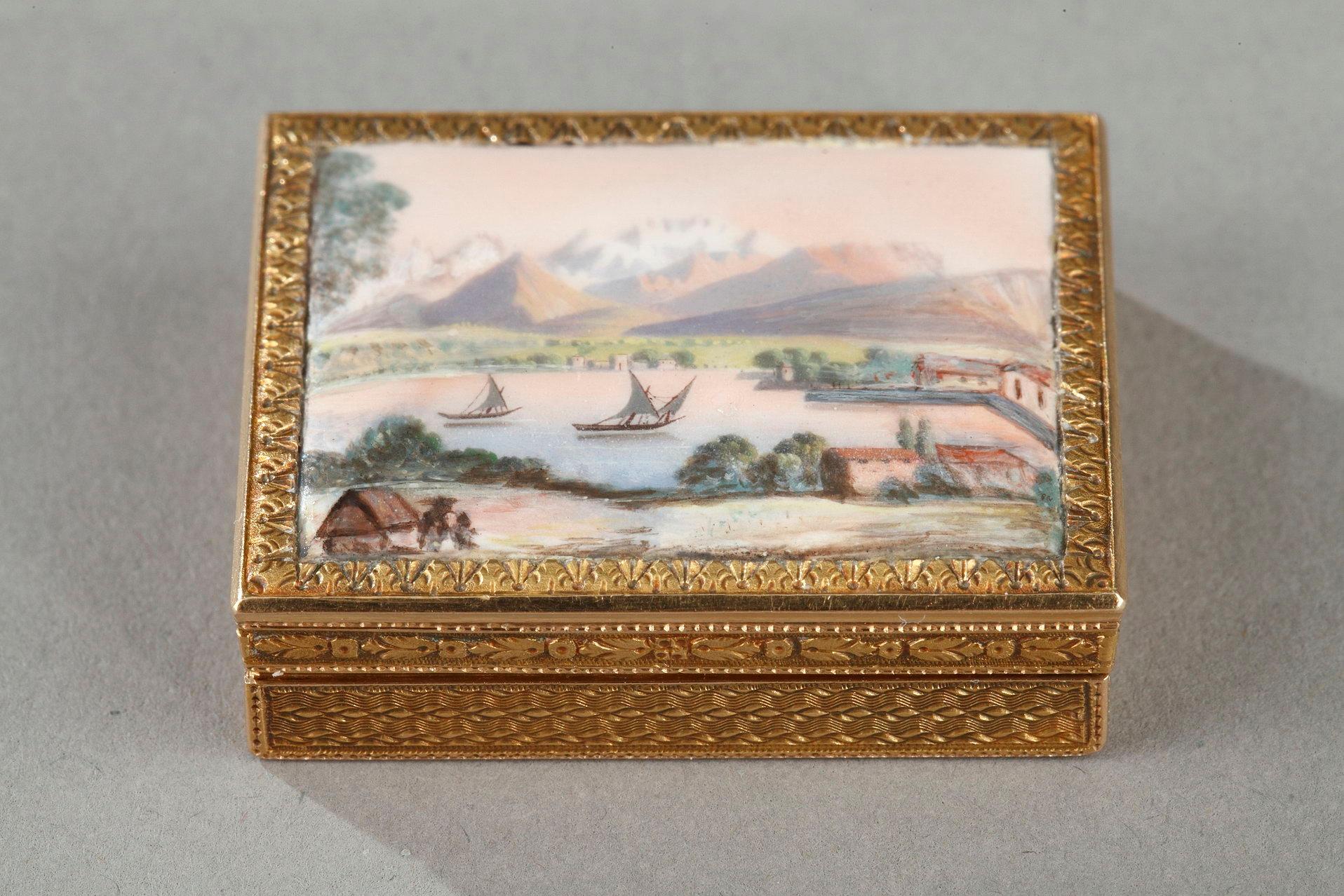 Vinaigrette en or émaillé, œuvre du début du XIXe siècle Bon état - En vente à Paris, FR