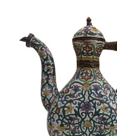 Enameled Inlay Semi Precious Stones Mughal Ewer