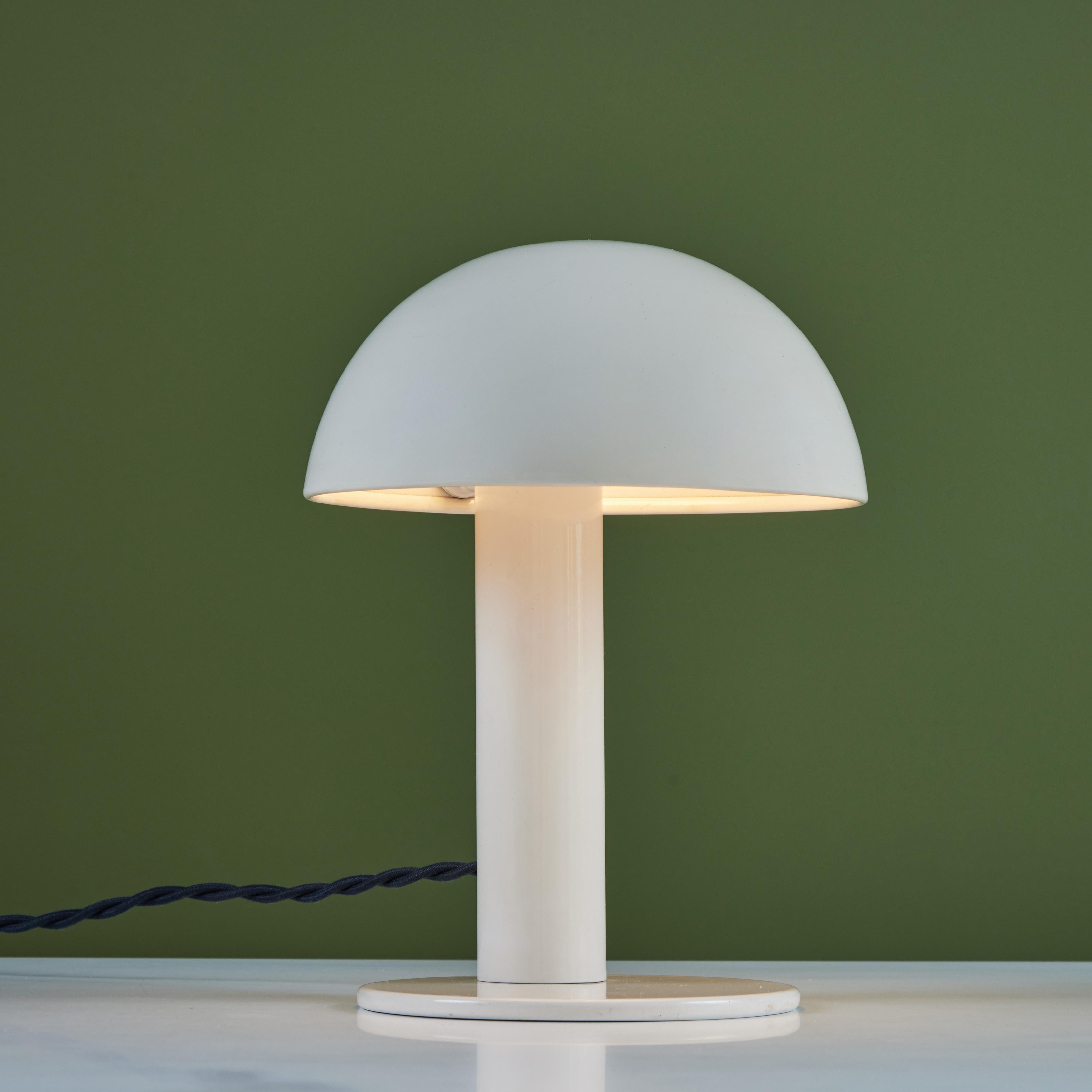 Enameled Mushroom Shade Table Lamp For Sale 3