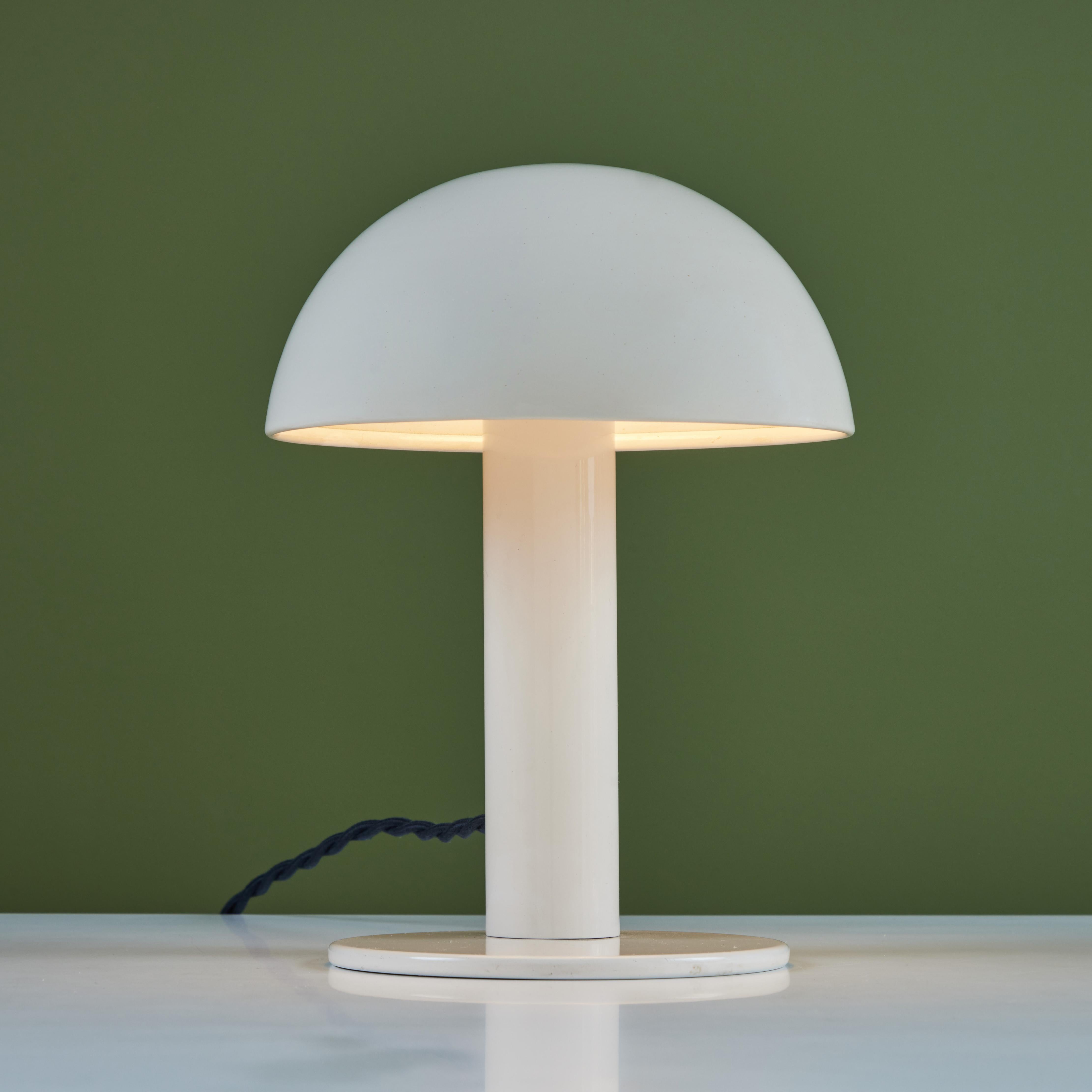 American Enameled Mushroom Shade Table Lamp For Sale