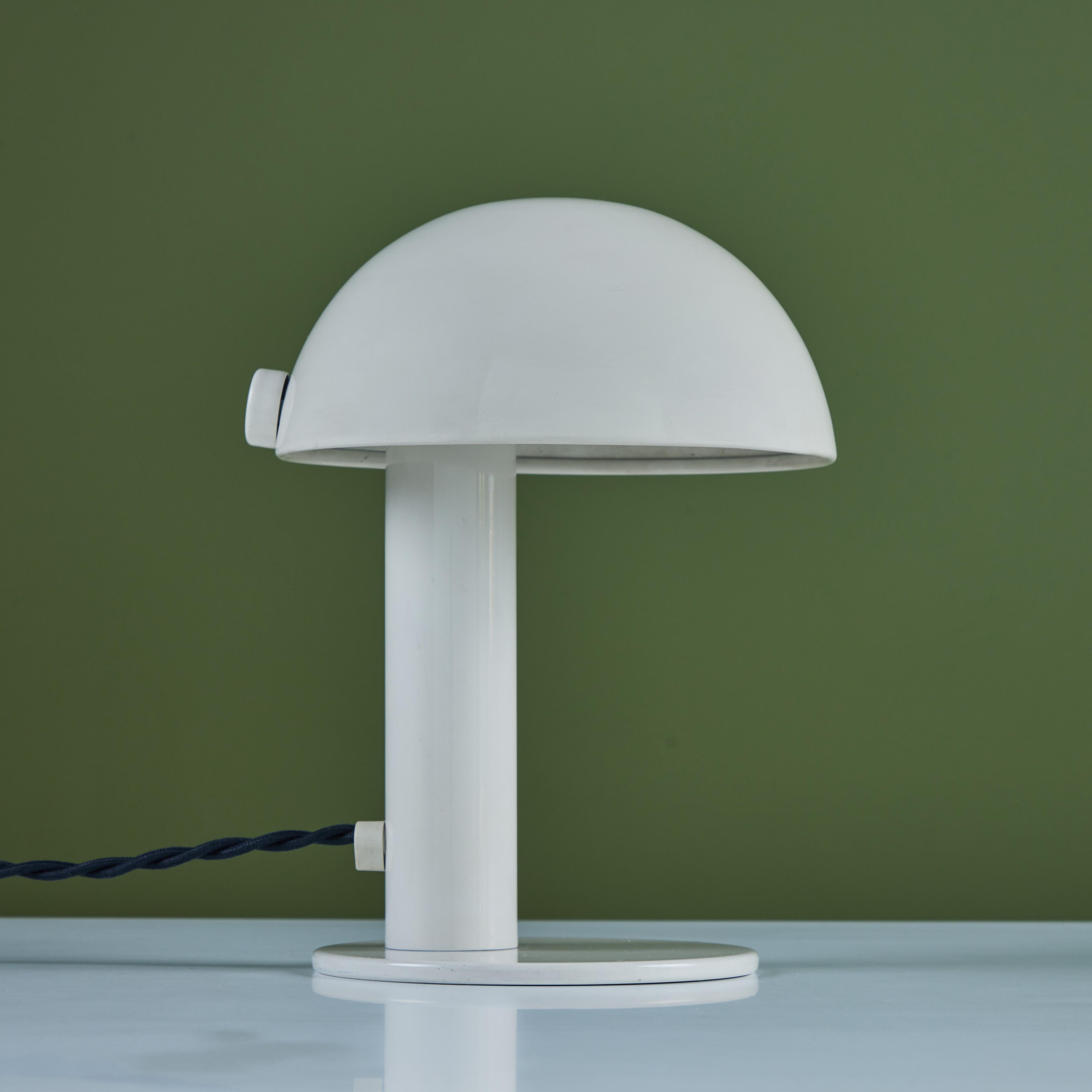 Enameled Mushroom Shade Table Lamp For Sale 2