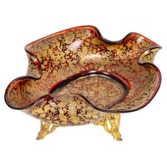 Ciotola di cristallo rosso smaltato, montatura in bronzo dorato, Baccarat, periodo Napoleone III.