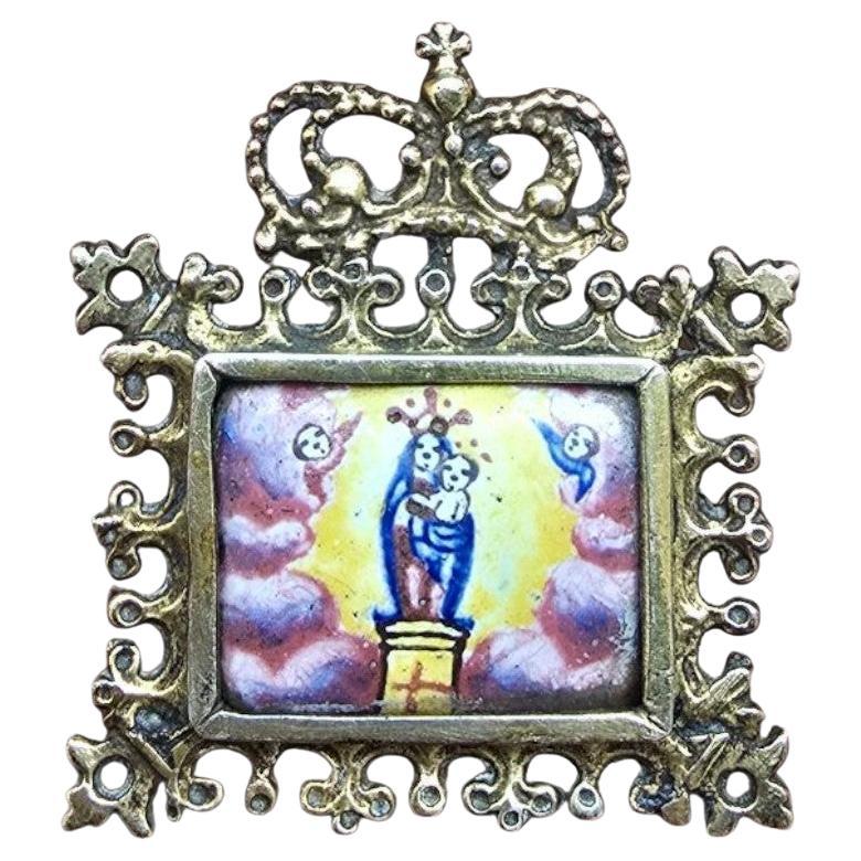Enameled Reliquary Pendant – 18th Century, Gilt Silver