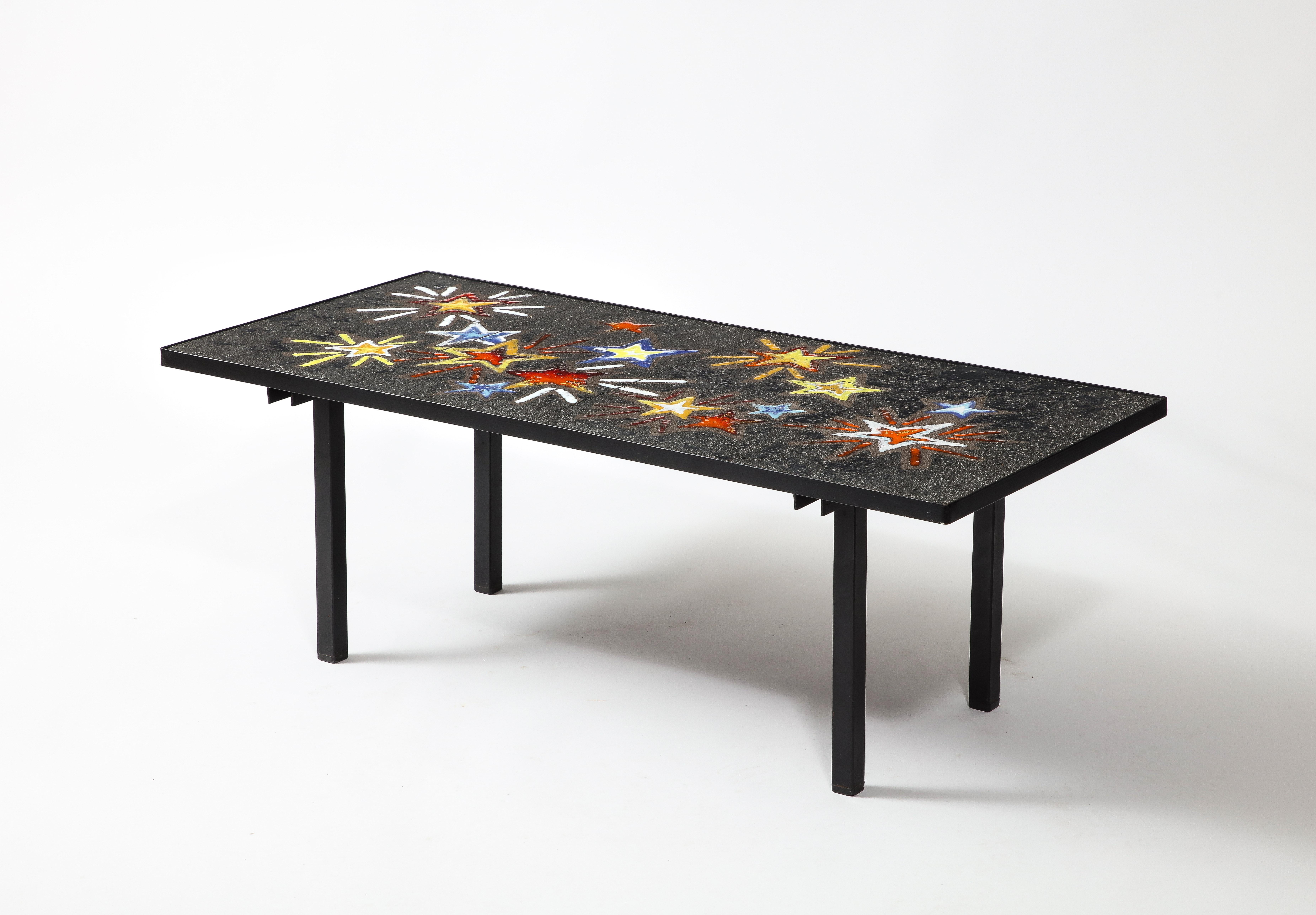 Table basse émaillée « Shooting Star », France, années 1950 en vente 10