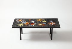 Enameled "Shooting Star" Coffee Table, France 1950's