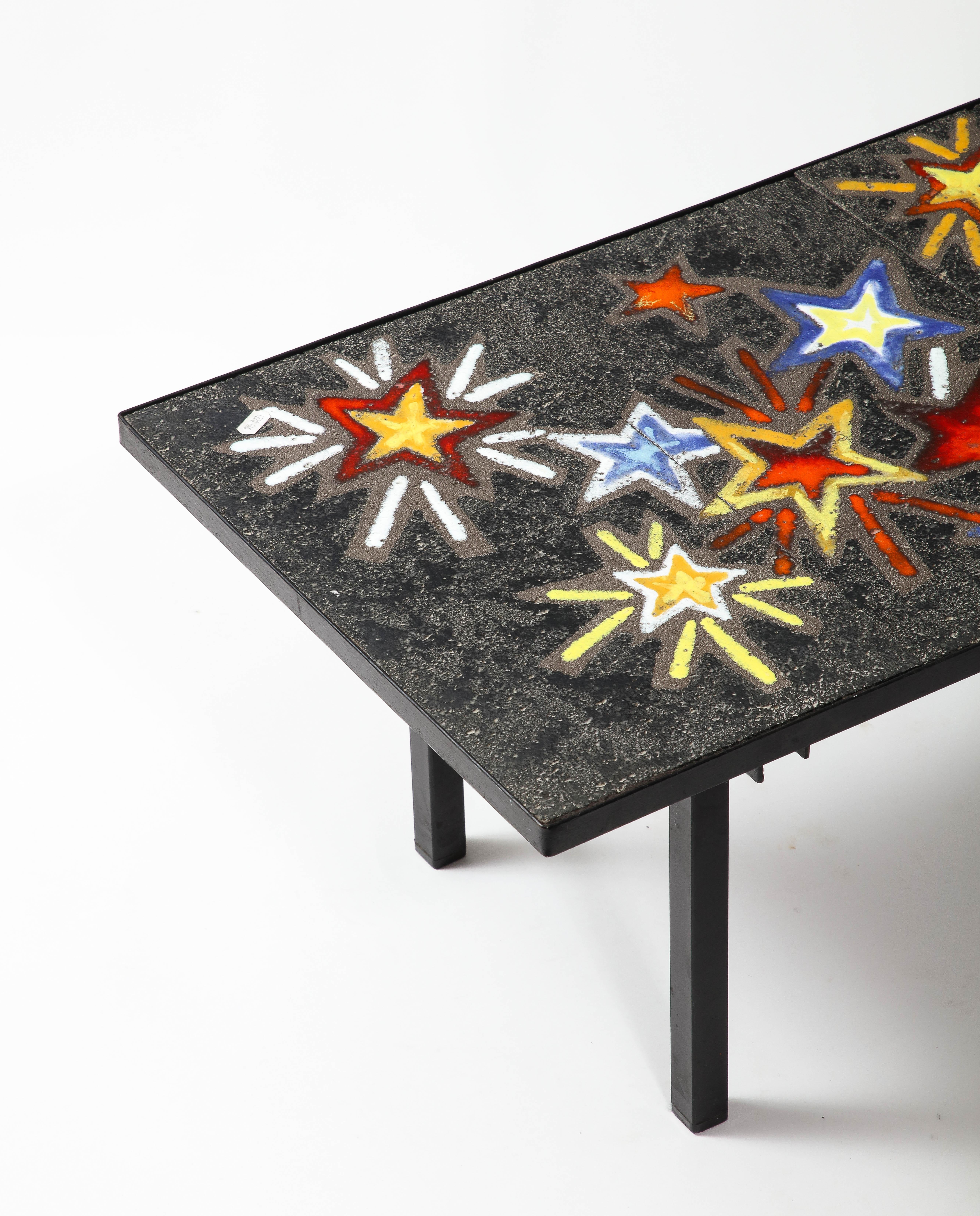 Mid-Century Modern Table basse émaillée « Shooting Star », France, années 1950 en vente