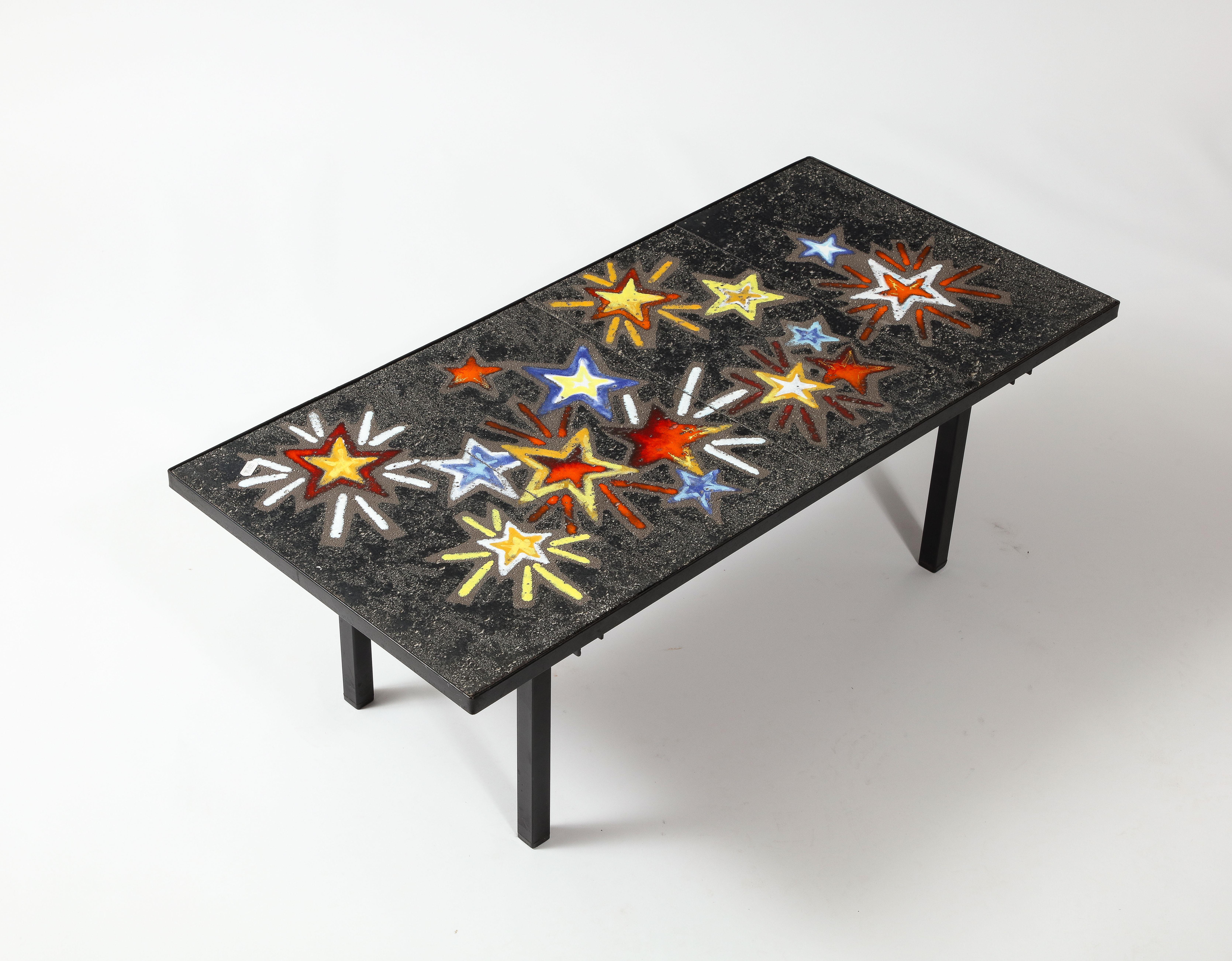 Français Table basse émaillée « Shooting Star », France, années 1950 en vente