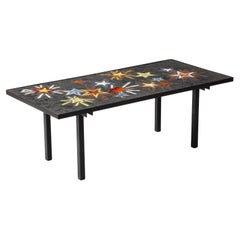 Enameled "Shooting Star" Coffee Table, France 1950's