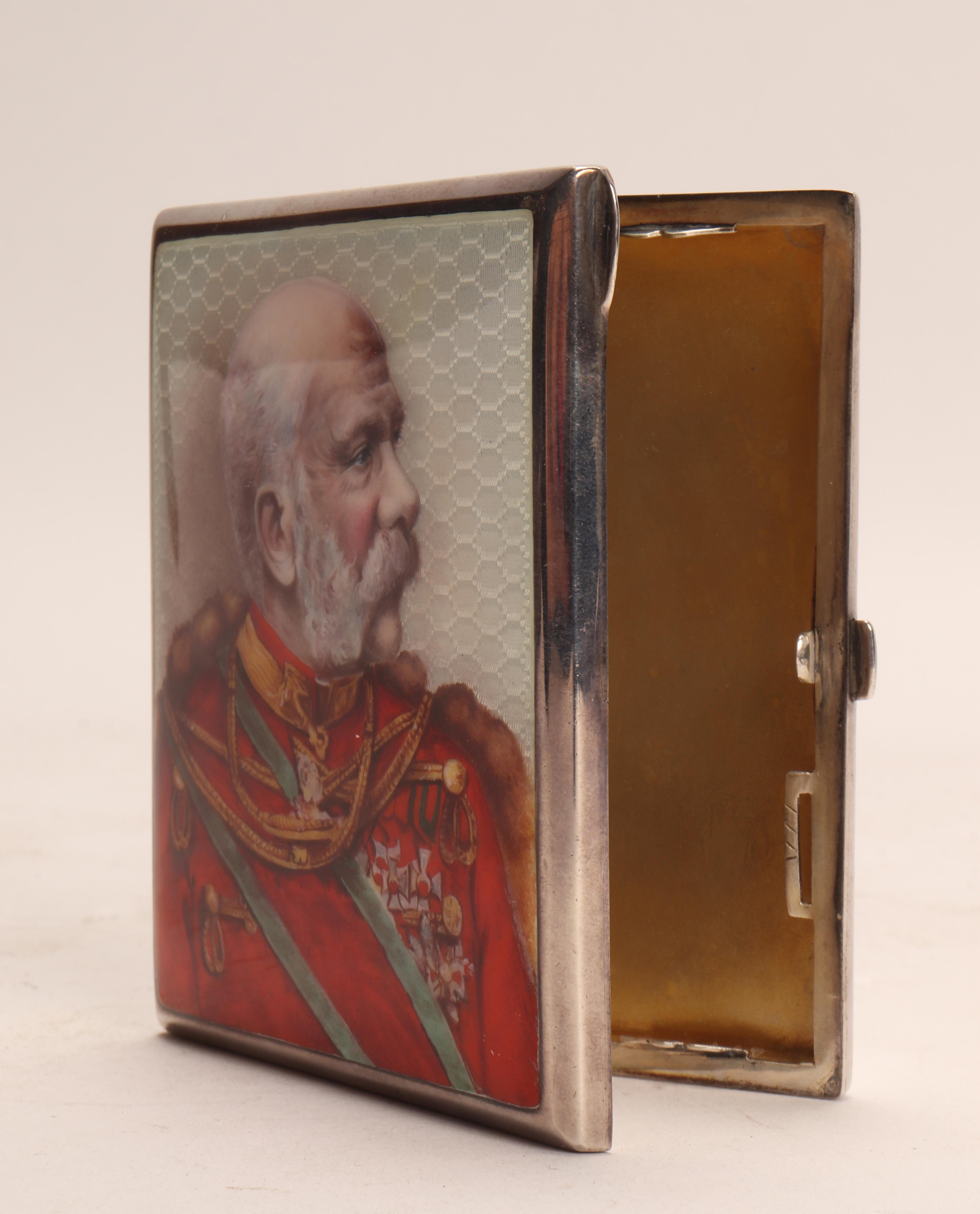 Italian Enameled Silver Cigarette Case, Italy 1900 For Sale
