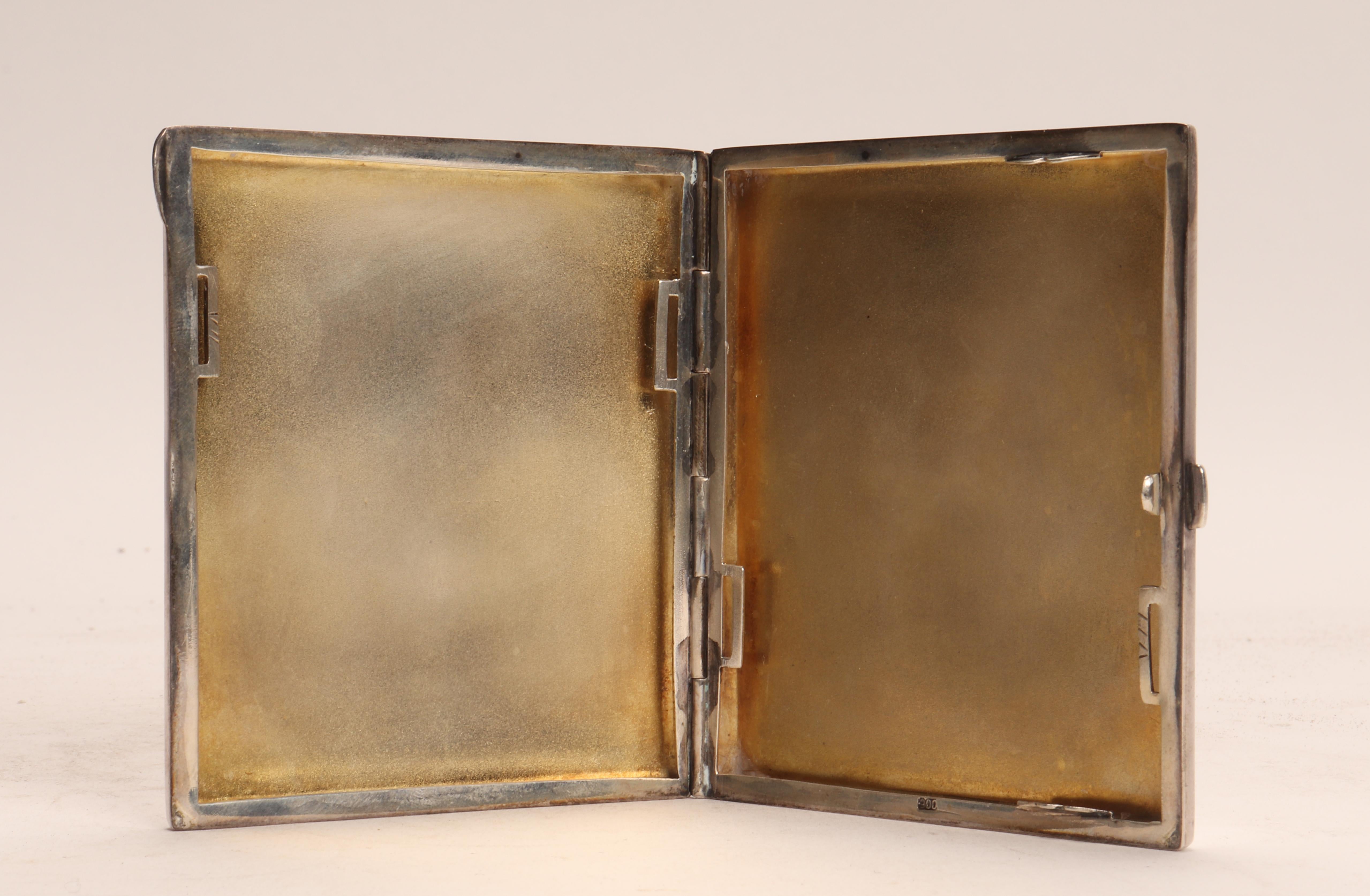 Enameled Silver Cigarette Case, Italy 1900 In Excellent Condition For Sale In Milan, IT