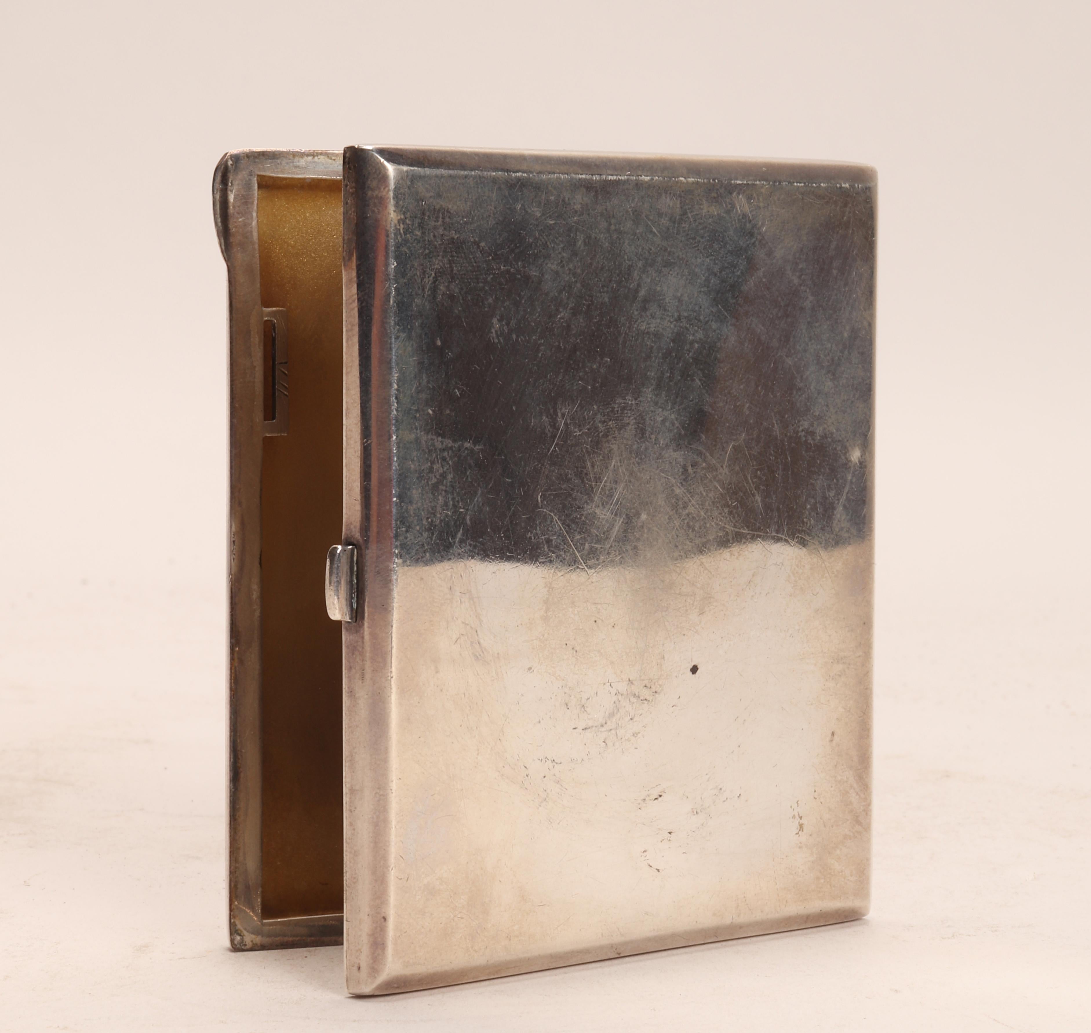 Late 19th Century Enameled Silver Cigarette Case, Italy 1900 For Sale