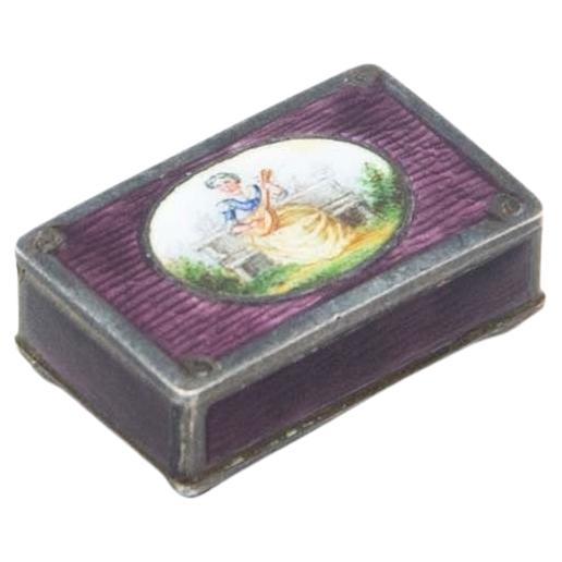 Enameled silver pill box