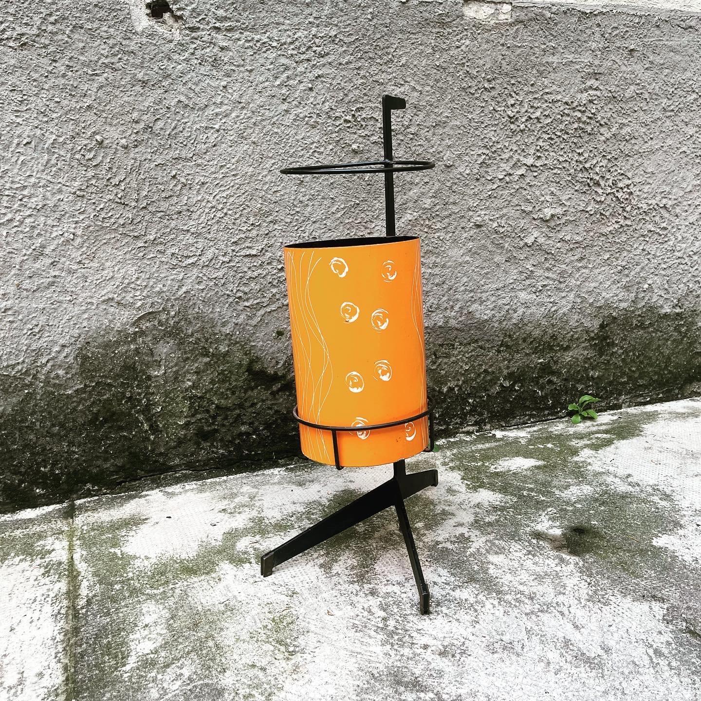 20th Century Enameled Umbrella Stand with Brass Feet by Siva Poggibonsi, 1950s For Sale