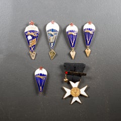Used Enameled USSR Soviet Parachute Badges and Knights Templar Cross c.1955-1968