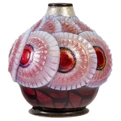 Enameled Vase by Camille Fauré, Art Deco